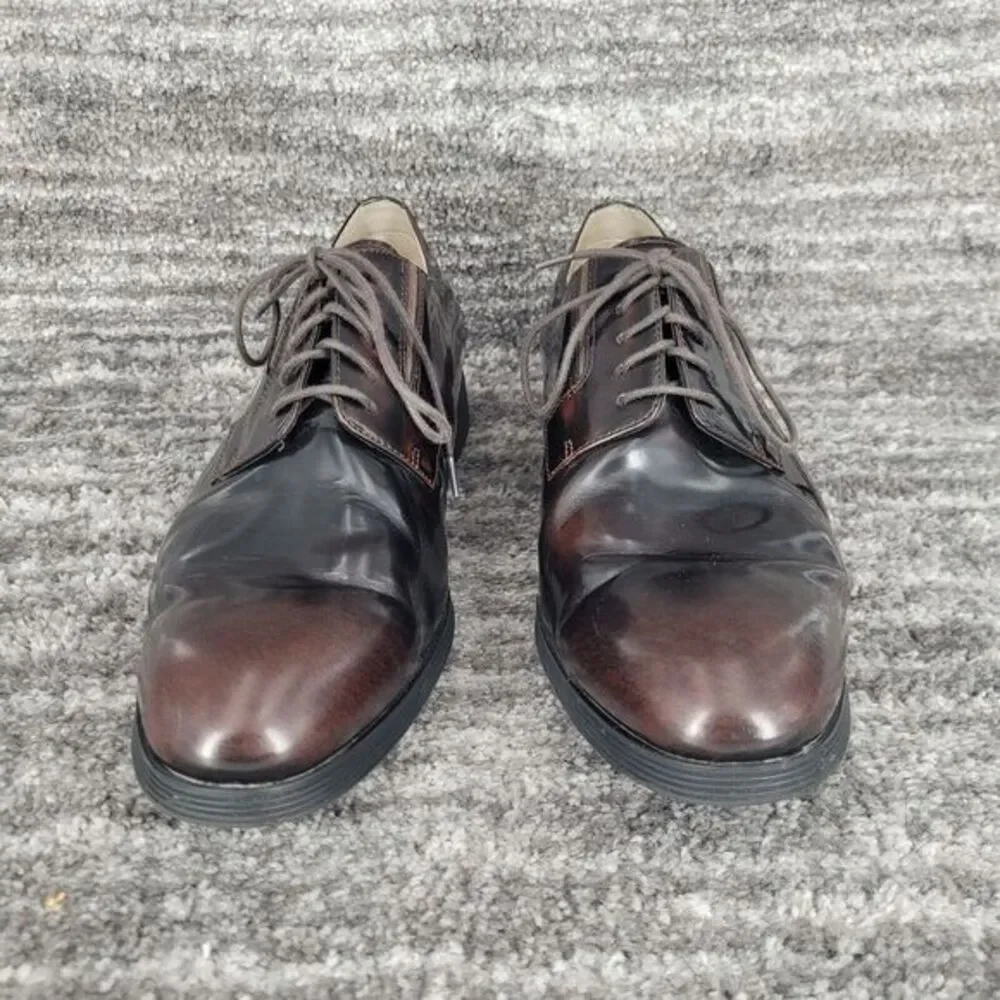 Clarks England Tor Men‎ 10 Brown Leather Lace Up Dress Shoes Oxford Derby Casual